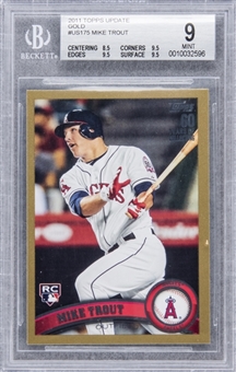 2011 Topps Update Gold #US175 Mike Trout Rookie Card (#1497/2011) – BGS MINT 9